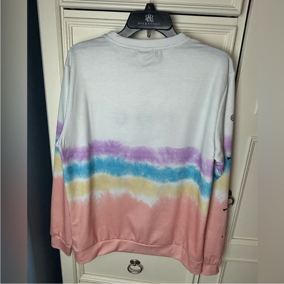 Simply Southern Embroidered Dog Lover lightweight sweatshirt rainbow long sleeve - Picture 7 of 7